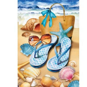 Briarwood Lane Summer Garden Flag 12x18 For Outdoor Welcome To the Beach Flip Flop For Summer Garden Flag Flags For Outside - 1 of 4