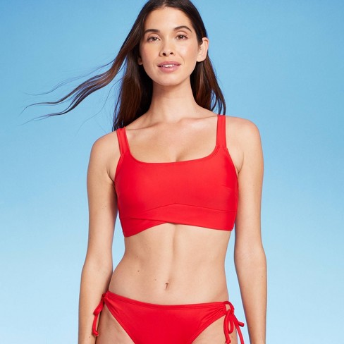 Women's Longline Square Neck Bralette Bikini Top - Shade & Shore