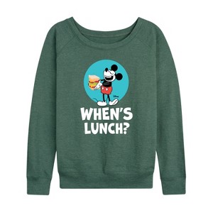 Women's - Disney - Mickey & Friends Lightweight French Terry Wide Neck Long Sleeve Shirt - 1 of 4