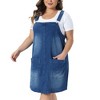 Women's Plus Size Jeans Adjustable Strap Bib Suspender Summer Casual Denim Overalls Dresses with Pockets - Agnes Orinda - 2 of 4