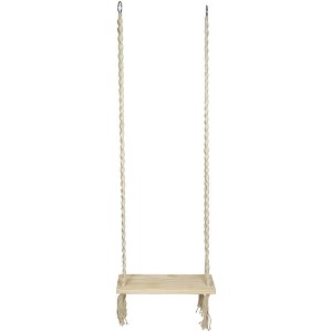 Northlight 21.75" Natural Rope Wooden Swing Chair - 1 of 4