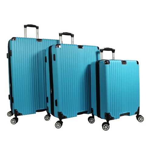 Nonstop New York 3 Piece Set (20 24 28) 4-Wheel Luggage Set + PowerBank  & 2 packing cubes, Black