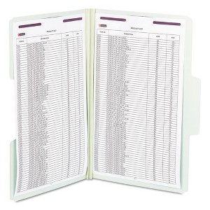 Smead SuperTab Pressboard Fastener Folders with Two SafeSHIELD Fasteners, 2" Expansion, Legal Size, Gray-Green, 25/Box - 1 of 4