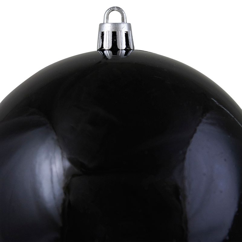 Northlight Shiny Black Shatterproof Christmas Ball Ornament 4" (100mm), 3 of 5