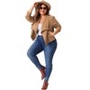 Agnes Orinda Women's Plus Size Faux Suede Lapel Long Sleeve with Pocket Open Front Cardigans - 3 of 4
