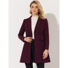 Allegra K Women's Elegant Notched Lapel Double Breasted Long Sleeve Winter Overcoat - 3 of 4