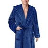 PAVILIA Mens Robe, Hooded Soft Bathrobe for Men, Fleece Plush Warm Shawl Collar Hood Pockets for Bath Shower Spa - 3 of 4