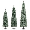 3-Piece Slim Pencil Christmas Tree Set (4ft/5ft/6ft) - 216+302+505 Branch Tips, Simulated Snow Cotton for Wintry Charm - 3 of 4