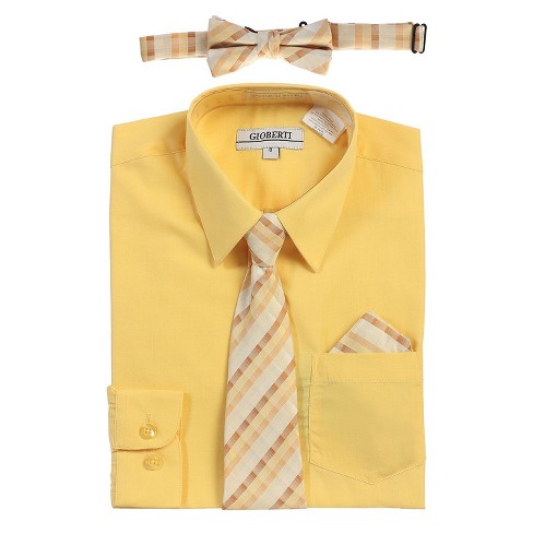 Gioberti Boy's Long Sleeve Dress Shirt and Plaid Tie Accessories Set - image 1 of 4