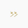 sanctuaire Dainty Hammered Rectangle Bar Earrings Gold - 2 of 3