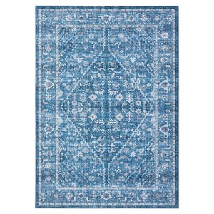 Area Rugs for Living Room - Machine Washable Vintage Rug, Non-Slip Low Pile, Rubber Backing, Washable Carpet for Bedroom, Dining Room - 1 of 4