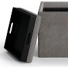 CAVINAS Linen Storage Ottoman Bench,Upholstered Ottoman with Flip Over Serving Tray for Living Room,Bedroom - 4 of 4