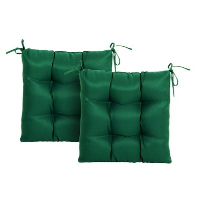 ARTPLANT Outdoor Dinning Seat Pads Cushions with Tie 19"x19"x4",Square Wicker Outdoor Tufted Chair Cushion,Set of 2