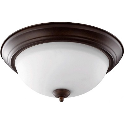 Quorum Lighting 3 - Light Flush Mount in  Oiled Bronze