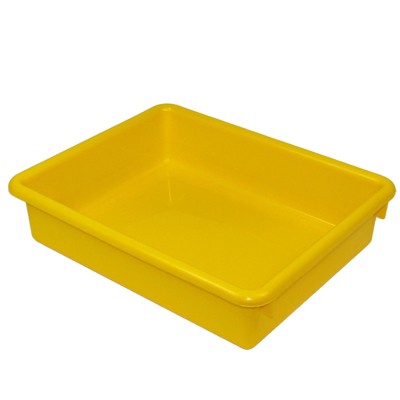 Romanoff Stowaway 3" Letter Tray no Lid, Yellow (Pack of 6)
