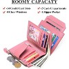 BEAFUP Women's Genuine Leather Wallet,Compact Size Wallet, RFID Blocking,with 14 Slots and 2 Zippered Pockets & Zipper Coin Pouch - 4 of 4