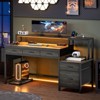 WOWLIVE 57 inch Gaming Desk with LED Lights & Power Outlet, Computer Desk with Monitor Stand and 5 Storage Drawers for Home Office - 2 of 4