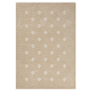 HomeRoots 5' X 7' Beige Geometric Area Rug - 1 of 4