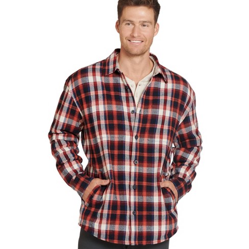 Men's Big & Tall Plaid Woven Shirt Jacket - Goodfellow & Co™ Red 5XLT