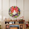 SEVOBAL Wreaths Artificial Christmas Wreath with Bow Winter Wreath Indoor Outdoor Holiday Xmas Decorations, Multicolored, 36"*36"*4" - 2 of 4
