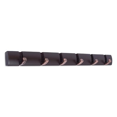 Oil Rubbed Bronze Wall Mounted Coat and Hat Rack with Folding Hooks