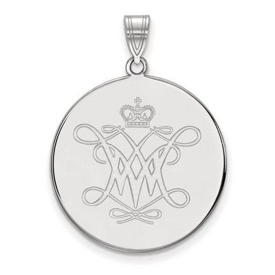Black Bow Jewelry 14k White Gold College of William & Mary Tribe NCAA Extra Large Pendant