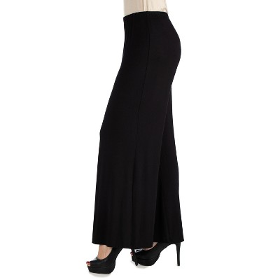 Womens Comfortable Solid Color Palazzo Pants-Black-1X