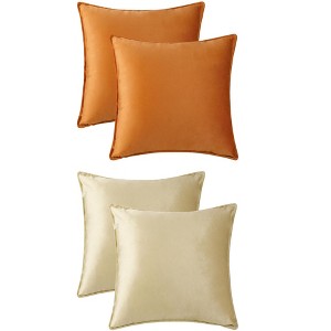 Unique Bargains Solid Velvet Home Decor Couch Sofa Living Room Throw Pillow Covers Pack of 4 - 1 of 4