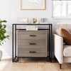 Garvee Dressers for Bedroom, 3 Drawer Chest with Wide Storage Space, Wood Drawer Dresser, Large Storage Cabinet with Steel Frame, Brown - 3 of 4