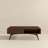 Caroline Mid-Century Modern Walnut Coffee Table Solid Wood 23.5x47.5x17.5 inches for Living Room, Home Small Space, Brown - 4 of 4