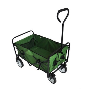 CAVINAS Large Folding Wagon Cart with Multi-Pocket Storage, Rolling Shopping Cart Utility Cart for Camping, Shopping - 1 of 4