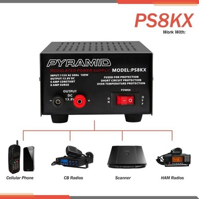 Pyramid 6 Amp Black Regulated Bench Power Supply