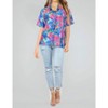 LA LEELA Button Down Shirt for Women Casual Summer Beach Party Blouses Shirt Hawaiian Short Sleeve Dress Tee Shirts Blouses for Women - 4 of 4