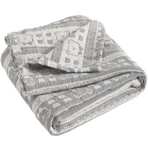 3 Layer Muslin Cotton Toddler Blanket, Super Soft and Warm Crib Blanket - NTBAY - 1 of 4