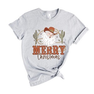 Simply Sage Market Women's Cactus Western Santa Short Sleeve Graphic Tee - 1 of 2