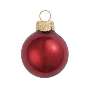 Northlight Burgundy Pearl Finish Glass Christmas Ball Ornament 7" (180mm) - 1 of 4