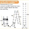 12.5FT Telescoping Ladder - Portable Aluminum Extension Ladder with Non-Slip Feet & Stabilizers, Collapsible A-Frame Design for Home & Outdoor Use - 2 of 4