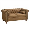 Large Velvet Tufted 2-Seater Sofa with Button Backrest and Classic Chesterfield Style - 2 of 4