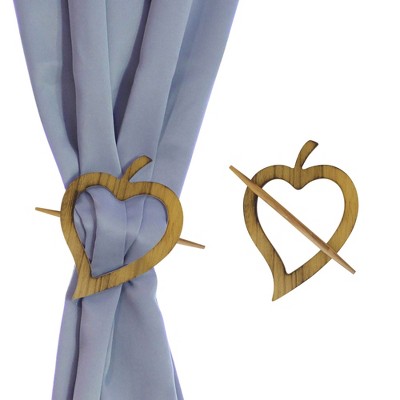 Evideco French Home Goods Wooden Heart Curtain Tieback – Decorative and Functional Design