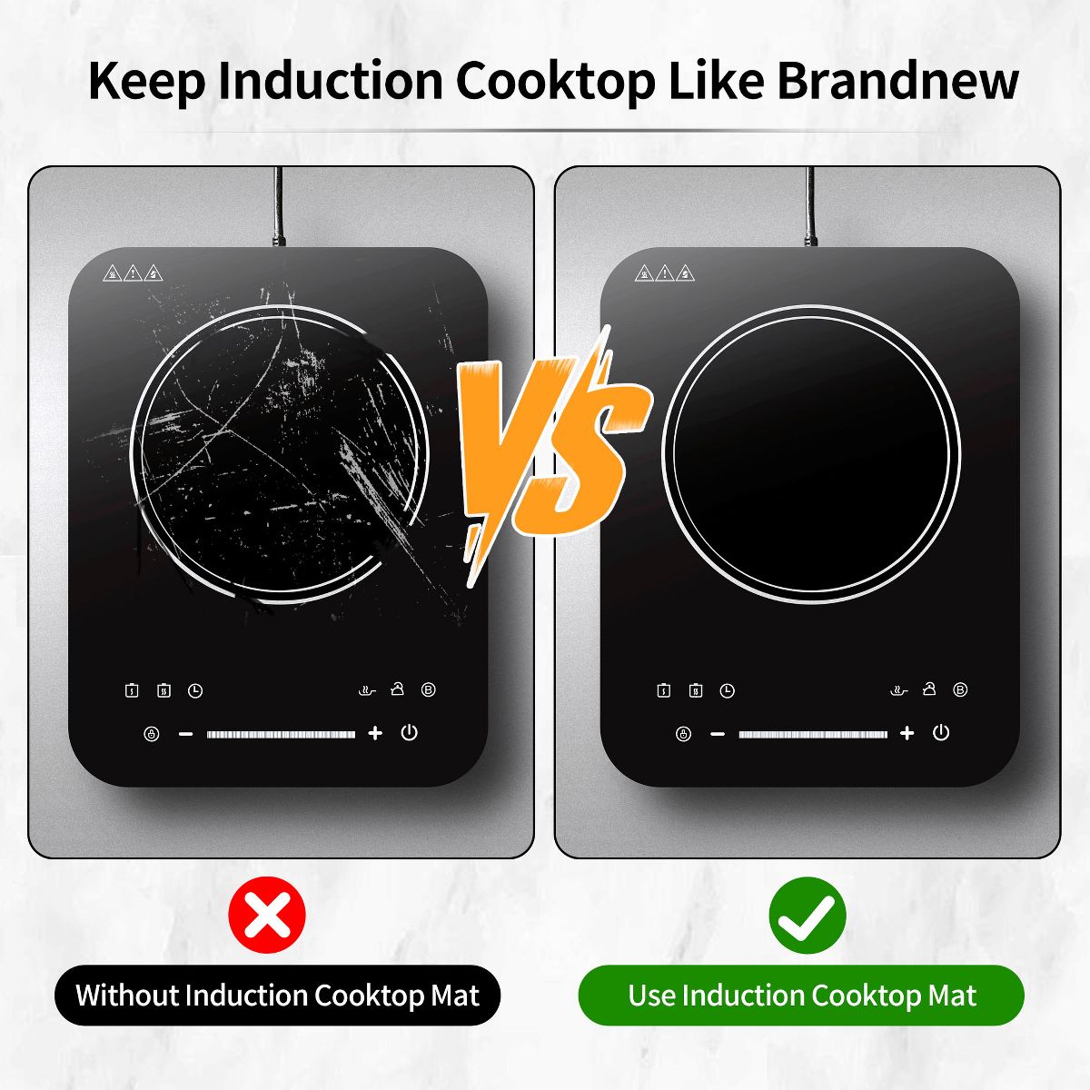 Unique Bargains Silicone Induction Cooktop Protect Mat Black Brown 1Pc - thumbnail 3