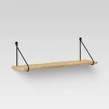 Wood Wall Shelf with Hanging Wire Natural/Black - Threshold™