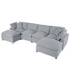 134.4" Large U-Shape Modular Sectional Sofa with 2 Removable Ottomans, Flexible Combination - 4 of 4