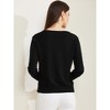 Allegra K Women's Lightweight Crewneck Button Down Long Sleeve Sweater Cardigan - 4 of 4