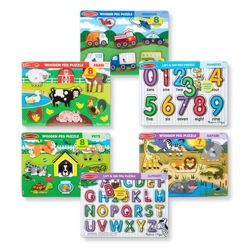 Melissa & Doug Peg Puzzle Set - 6 Puzzles : Target