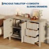 46.5" Fluted Sideboard Buffet Cabinet, Accent Coffee Bar Cabinet with 3 Drawers, Wooden Media Console Table TV Stand, Floor Cupboard Cabinet - 4 of 4