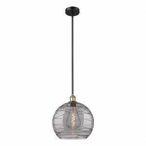 Athens Deco Swirl - 1 Light Stem Hung Pendant In Industrial Style-14.63 Inches Tall and 13.75 Inches Wide - 1 of 1