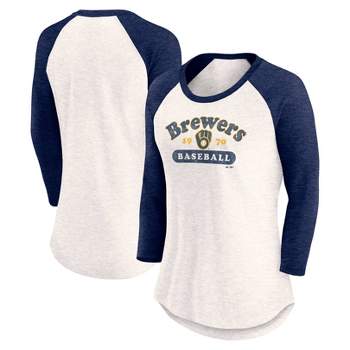 MLB Milwaukee Brewers Women's 3 Qtr Fashion T-Shirt