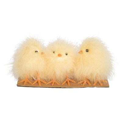 Transpac Fuzzy Chicks Set of 3 Home Decorations Easter