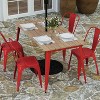 Merrick Lane Indoor/Outdoor Dining Table with Umbrella Hole, 30" x 60" All Weather Poly Resin Top and Steel Base - 3 of 4