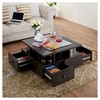 Campfield Modern Tiered Design Coffee Table Espresso - HOMES: Inside + Out: Sliding Drawers, Open Shelves - 3 of 4